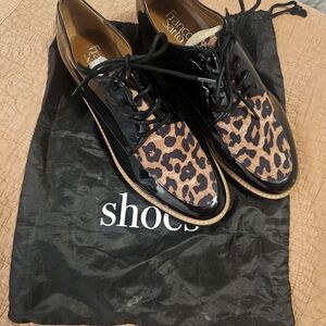 Franco Sarto Leopard Print Oxford Shoes